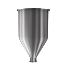 304 Stainless Steel funnel with 1 1/2" sanitary fitting 1.5 gallons, 8.85" ID x 10.14" OAH