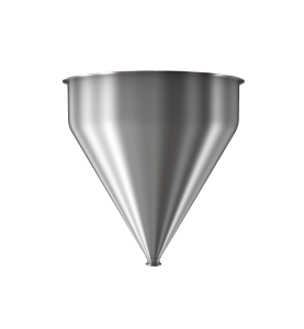316 Stainless Steel funnel with 1 1/2" sanitary fitting 14.7 gallons, 19.93" ID x 21.84" OAH