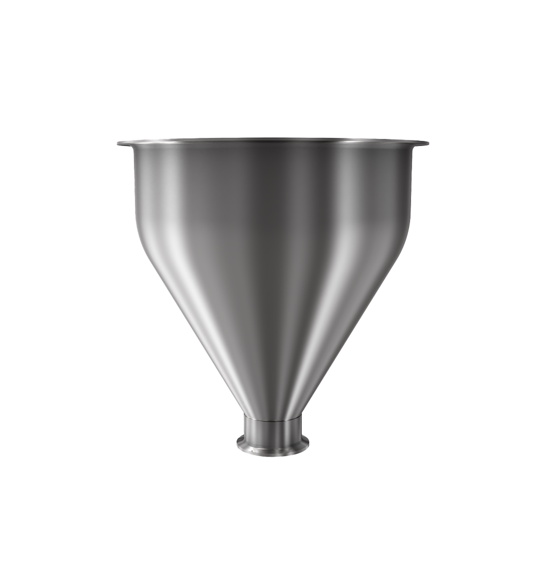304 Stainless Steel funnel with 2" sanitary fitting 1.5 gallons, 8.85" ID x 10.25" OAH