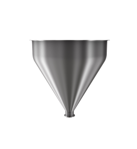 316 Stainless Steel funnel with 2" sanitary fitting 7.3 gallons, 15.99" ID x 17.20" OAH