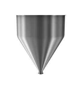 304 Stainless Steel funnel with 2" sanitary fitting 24.2 gallons, 21.09" ID x 26.95" OAH