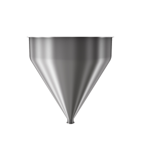 304 Stainless Steel funnel with 2" sanitary fitting 25.7 gallons, 24" ID x 26.45" OAH
